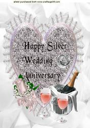 Happy Silver Wedding Anniversary A4 Topper