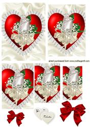 Red Satin Heart with White Rose, Pyramids