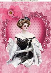 Beautiful Vintage Lady A4 Topper