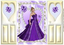 Beautiful Lady in a Purple Gown ,gatefold
