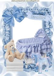 Blue for a Sweet Baby Boy, A4 Topper