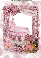 Pink for a Sweet Baby Girl, A4 Topper