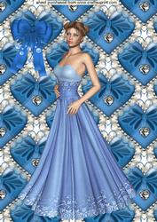 Elegant Lady in Blue Gown, A4 Topper