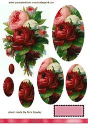 Bouquet of Red Vintage Roses Pyramids