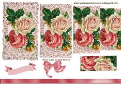 Beautiful Red Roses on Antique Lace, Pyramids