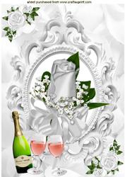 White Roses and Champagne A4 Topper