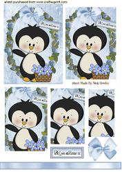 Little Penguin with Basket of Flowers Pyramids