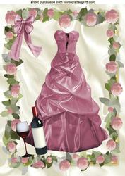 Pink Evening Dress with Champagne A4 Topper