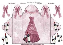 Pink Evening Dress with Champagne, Trifold