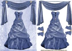 Evening Dress with Blue Bows