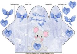 With Love on Your Special Day Cute Little Mouse Tri Fold