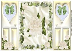 Beautiful Cream Roses and Green Leaves, Gatefold