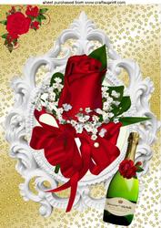 Red Rose & Champagne, A4 Topper
