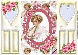 Vintage Lady with Roses, Gatefold