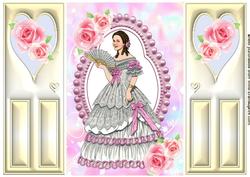 Vintage Lady with Roses, Gatefold