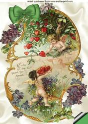 Playful Cherubs in the Garden, A4 Topper