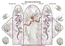 Beautiful Lady in White Gown with Dove, Trifold