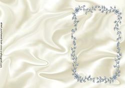 Cream Satin Background with Silver Leaf Frame A5 Card/insert