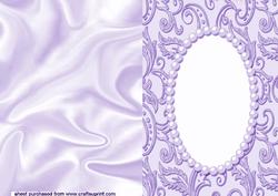 Purple A5 Card with Pearl Frame