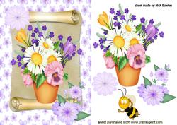 Spring Flowers on a Scroll