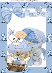 Litle Baby Boy with Crib, A4 Topper