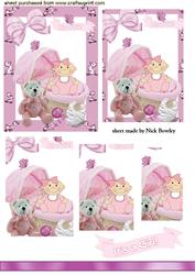 Little Baby Girl with Pink Crib, Pyramids