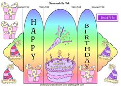 Birthday Wishes, with Cake, Trifold