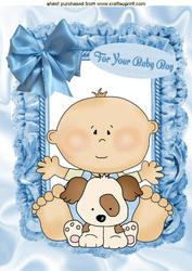 For Your Baby Boy with Puppy, A4 Topper