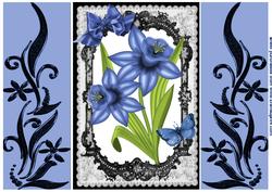 Blue Daffodils, Bows, & Butterflies, Gatefold