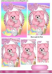 Cute Pink Teddy for Baby Girl , Pyramids