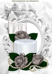 Roses & Candles, in Ornate Frame, A4 Topper