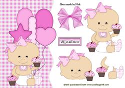 Baby Girl with Yummy Cup Cake Wavy Edge