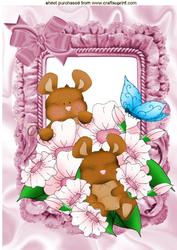 Little Sleepy Mouse, Among the Flowers, A4 Topper