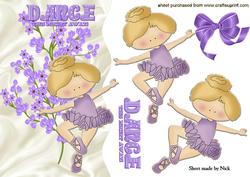 Little Ballerina in Purple Dress, Wavy Edge