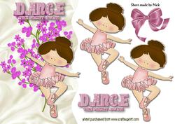 Little Ballerina in Pink Dress Wavy Edge