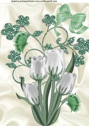 White Tulips & Butterflies, A4 Topper