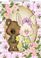 Teddy & Bunny Best of Friends, A4 Topper