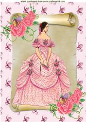 Victorian Lady with Roses,a4 Topper
