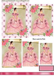 Victorian Lady, with Roses, Pyramids