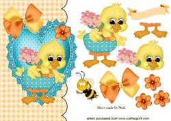 Little Easter Chick on Wavy Edge