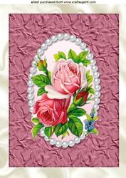 Shades of Pink Roses in Pearl Frame A4 Topper
