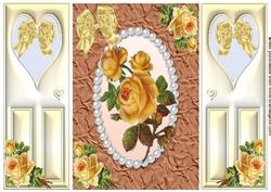 Beautiful Peach Rose in Pearl Frame, Gatefold