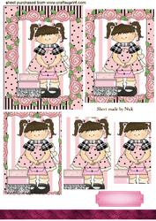 Cute Little Girl with Handbag & Presents, Pyramids