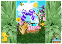 Easter Bunny & Chick with Easter Eggs Gatefold