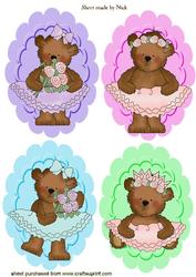 Cute Teddy Ballerinas Toppers