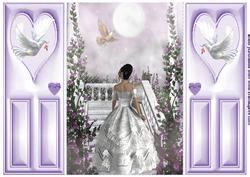 Beautiful Lady in a White Gown in the Garden , Gatefold