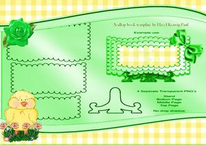 Scalloped Book Pages, Easter Chick