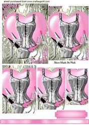 Gorgeous Silver Basque and Shoe on Pink Heart, Pyramids
