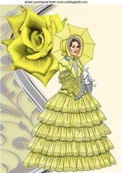 Pretty Vintage Lady with Rose, A4