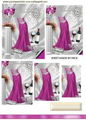 Pink Evening Gown with Diamonds, Pyramids